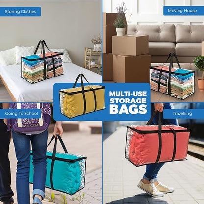 2 Pack Clear Large Moving Bags, Heavy Duty Storage Bags, College Totes - Image 7