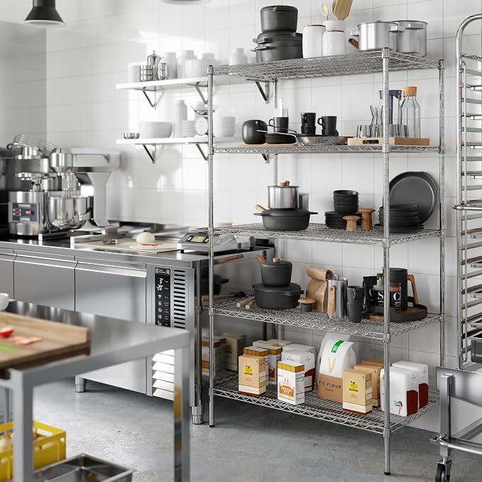 24" Deep x 42" Wide x 74" Height Wire Shelving Kit | 5-Tier | NSF Commercial - Image 6