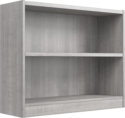 Bush Furniture Universal Small 2 Shelf Bookcase in Platinum Gray, Low Storage by BushHome