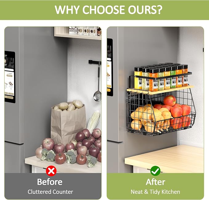 Magnetic Shelf for Fridge: Fruit Potato and Onion Storage Bin - Image 4