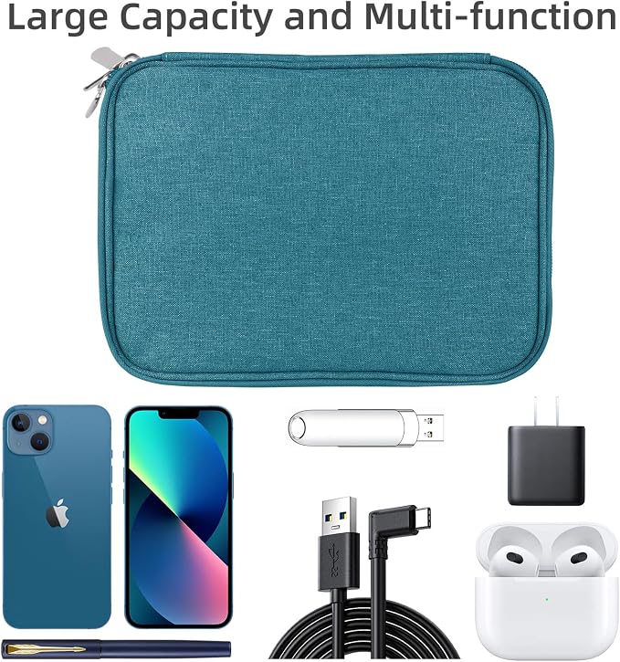 Electronics Organizer, Travel Cable Organizer Bag, Water Resistant Double - Image 3