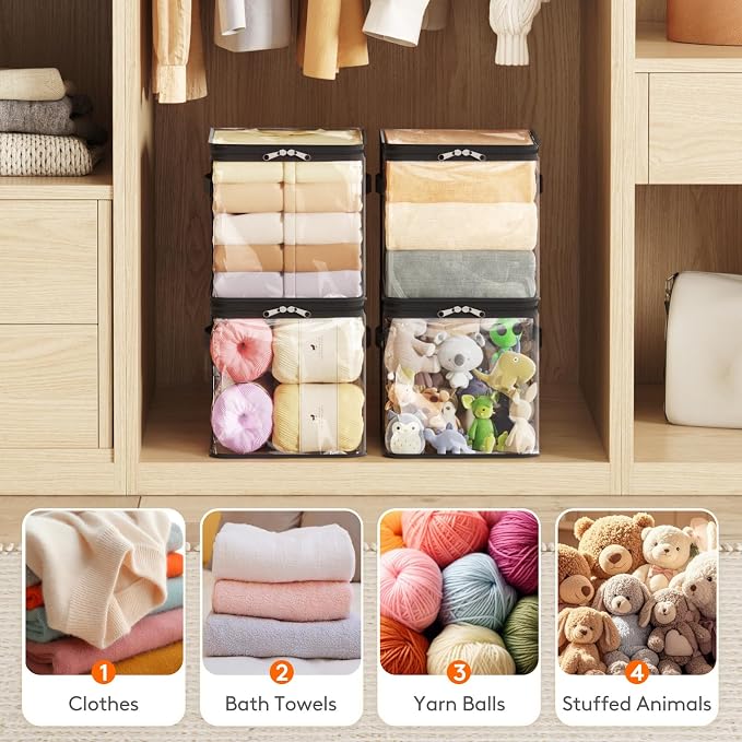 Lifewit 6 Pack Clear Clothes Storage Bags, Sweater Storage - Image 5