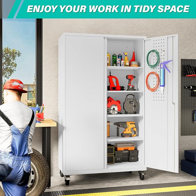 SISESOL Wide & Deep Metal Storage Cabinet - Image 3