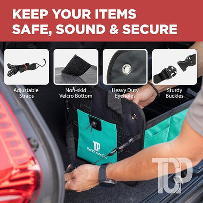 TRUNKCRATEPRO Teal Car Accessories Trunk Organizer Premium Multi Movable - Image 8