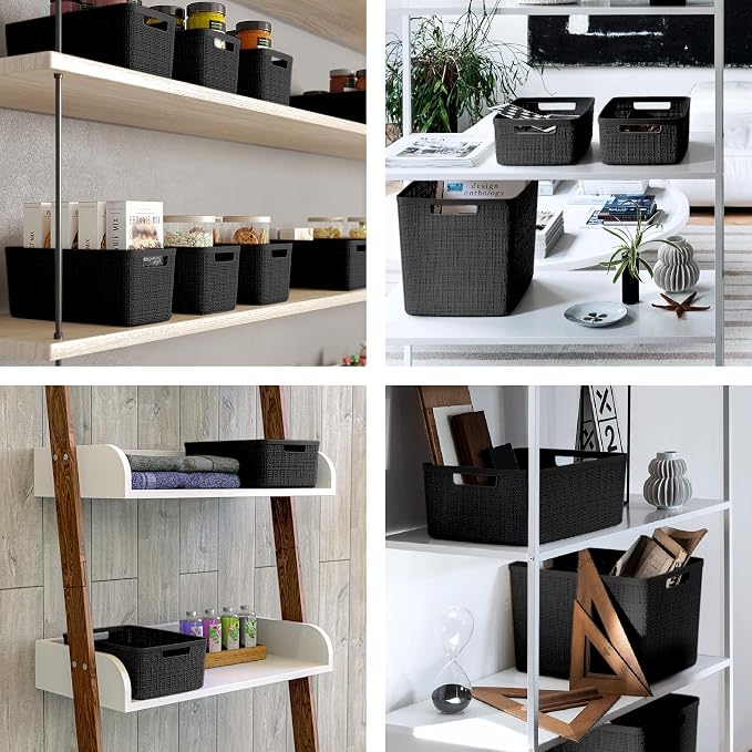 Curver Set of 2 XL 30.5L Jute Decorative Plastic Organization and Storage - Image 8