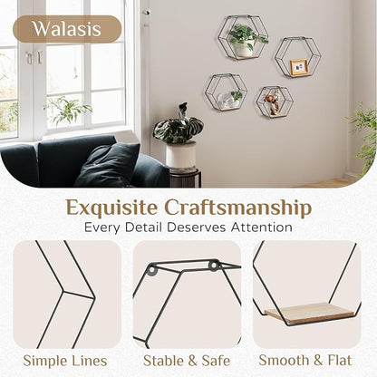 Hexagon Shelves Black for Wall - Image 6