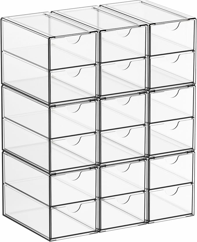 Yieach 9 Pack Small Acrylic Drawers by Yieach