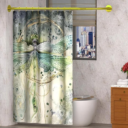 Corner Shower Curtain Rod Adjustable Stainless Steel L Shaped Rack Drill Free - Image 3