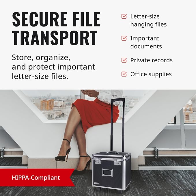 Vaultz Locking Mobile Business Case, Letter Size, 11 x 14.75 x 13.75 Inches - Image 4