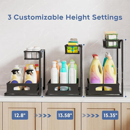Under Sink Organizer and Storage, Height Adjustable Cabinet Organizer - Image 3