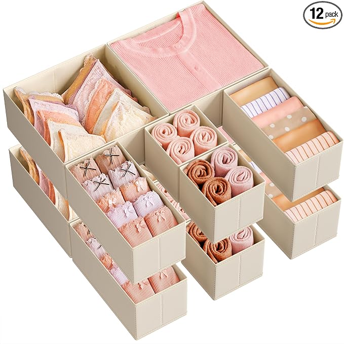 SONGMICS Drawer Organizers, Dresser Divider Organizers, Foldable Fabric Storage by SONGMICSbySONGMICSHOME