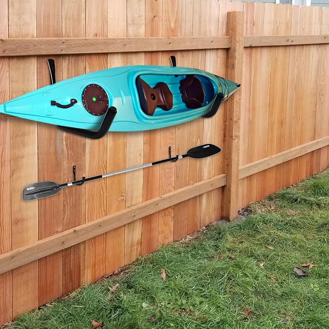 KURUI Heavy Duty Kayak Storage Rack, 100 LB Wall Mount Hooks - Image 2