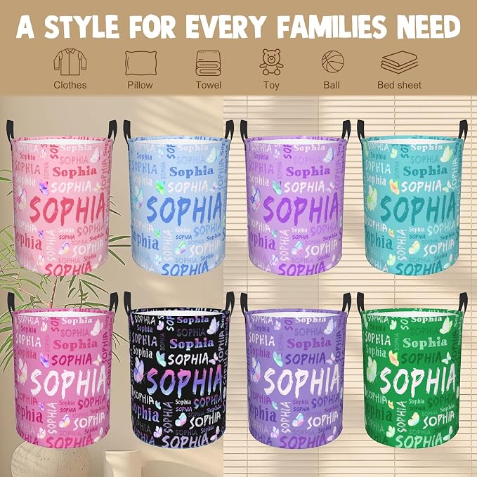 Custom Name Laundry Hamper, Personalized Laundry Basket - Image 6
