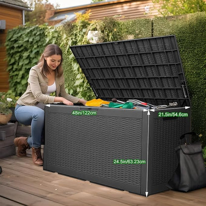 100 Gallon Outdoor Deck Box, Lockable Waterproof Outdoor Storage Boxes - Image 6