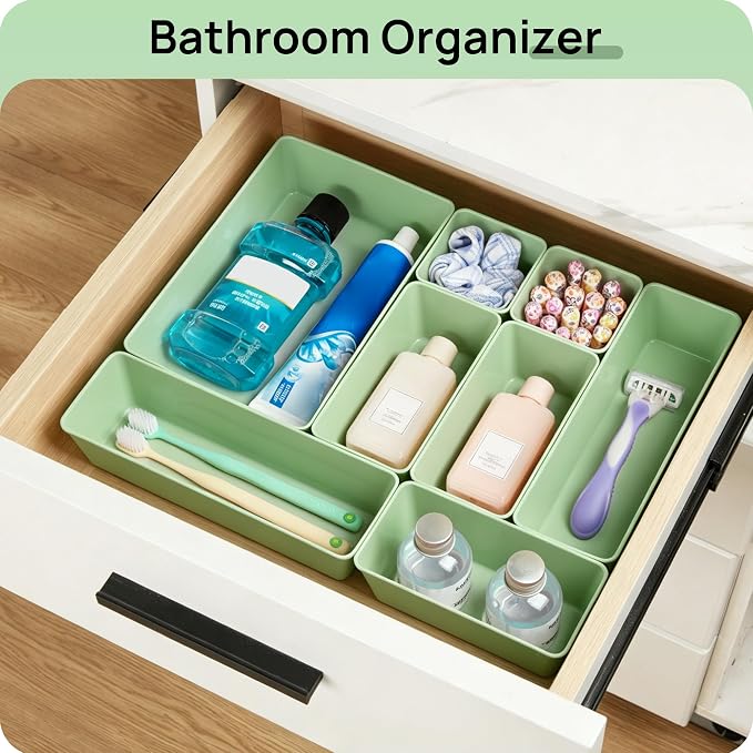 Vtopmart 25 PCS Plastic Drawer Organizers Set, 4-Size Versatile Bathroom and - Image 5