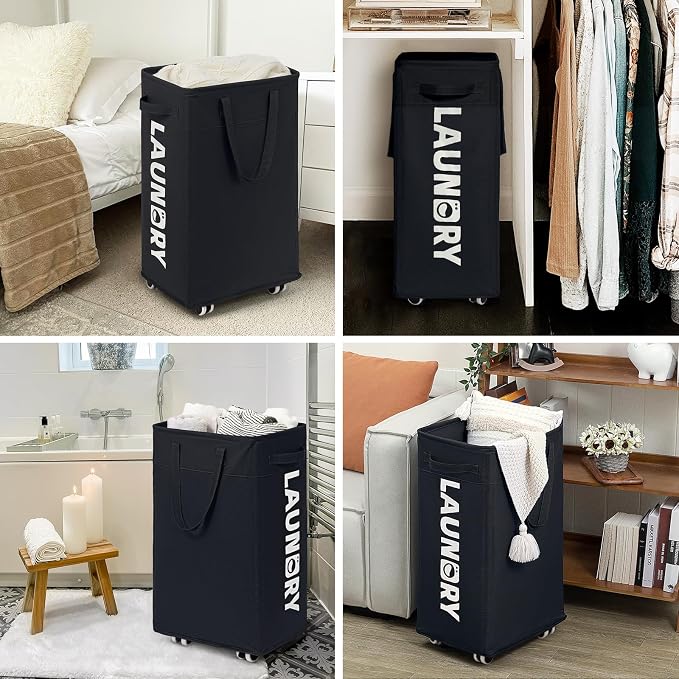 Goodpick Laundry Basket with Wheels, Collapsible Laundry Basket - Image 8