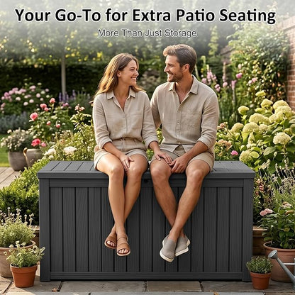 PatioZen 200 Gallon Deck Box, Outdoor Storage Box, Large Deck Box, Waterproof - Image 5