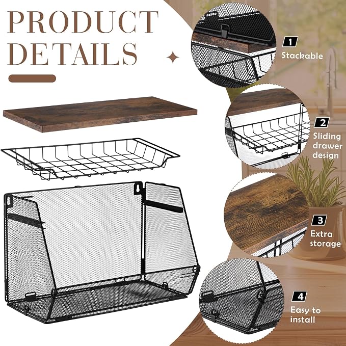 Teenyyou 2 Pcs Stackable Mesh Fruit Basket - Image 5