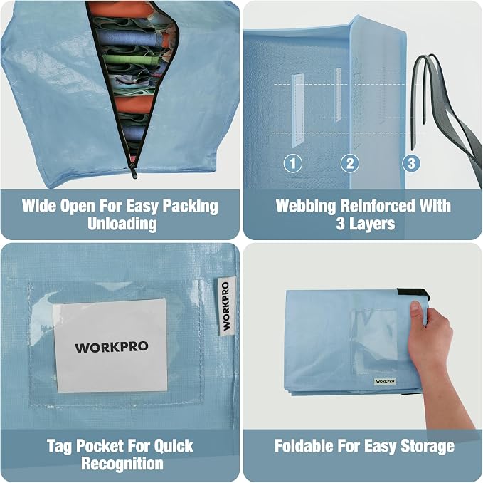 WORKPRO 6 Pack Extra Large Moving Bags - Image 5