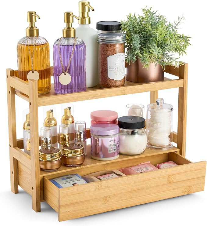 Sorbus Bamboo Bathroom Counter Organizer – 2-Tier Shelf by Sorbus