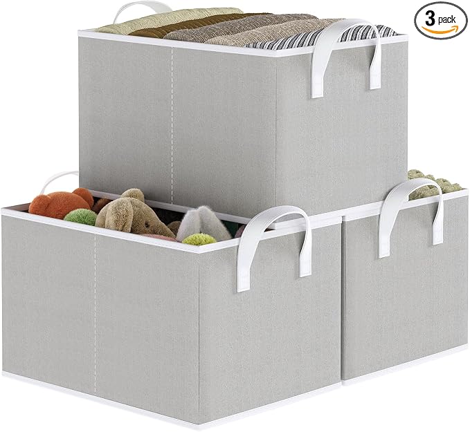 Closet Storage Bins, Fabric Closet Organizers and Storage Basket by Coyacool