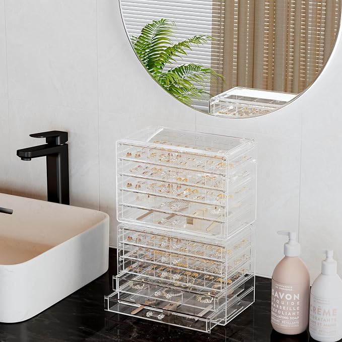 ProCase Acrylic Earrings Holder Organizer Box -Clear, 10 Layers | 158 Jewelry - Image 4