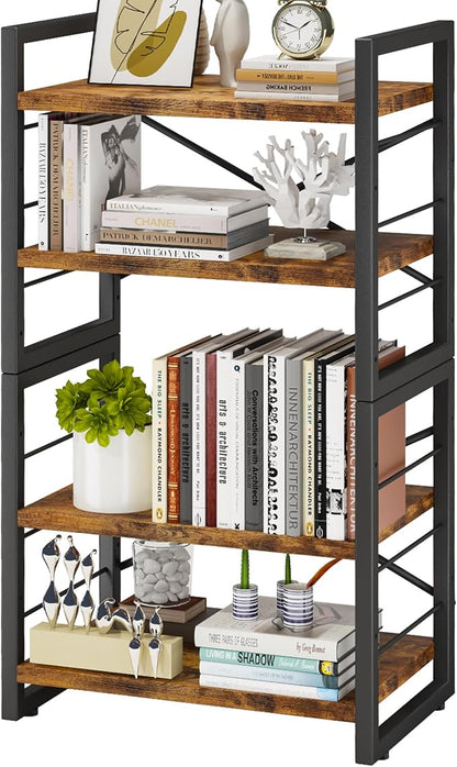 Homeiju Bookshelf, Dorm Desk Hutch, Desk Shelf Organizer, 4 Tier Stackable by Homeiju