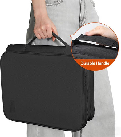 SUNEE Zippered Binder Bag with Handle, 2-Inch 3-Ring O-Ring, 500-Sheet Capacity - Image 7
