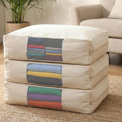 6 Pcs Cotton Sweater Storage Bag, Mesh Window Design, Moth Proof, Large Capacity - Image 5