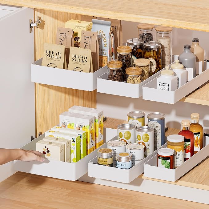 Delamu 3 Pack Pull Out Cabinet Organizer, 15.7"Deep Pull Out Drawers - Image 5