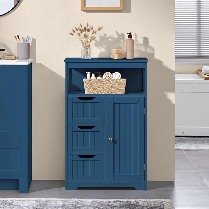 Yaheetech Bathroom Floor Cabinet, Free Standing Wooden Storage Organizer - Image 2