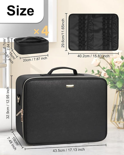 Relavel Extra Large Makeup Case Professional Cosmetic Storage Organizer Box - Image 5