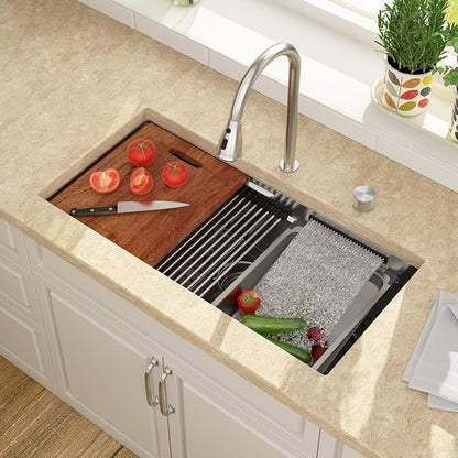 Lordear 33" Undermount Waterfall kitchen Sink by LORDEAR