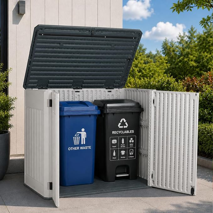 EHHLY Horizontal Resin Storage Shed, 47 Cuft Garden Tool Sheds & Outdoor Storage - Image 4