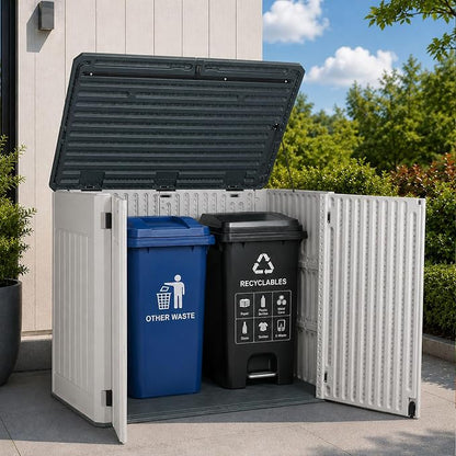 EHHLY Horizontal Resin Storage Shed, 47 Cuft Garden Tool Sheds & Outdoor Storage - Image 4