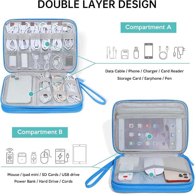 CILLA Electronics Organizer Travel, Travel Cord Organizer Case, Compact - Image 3