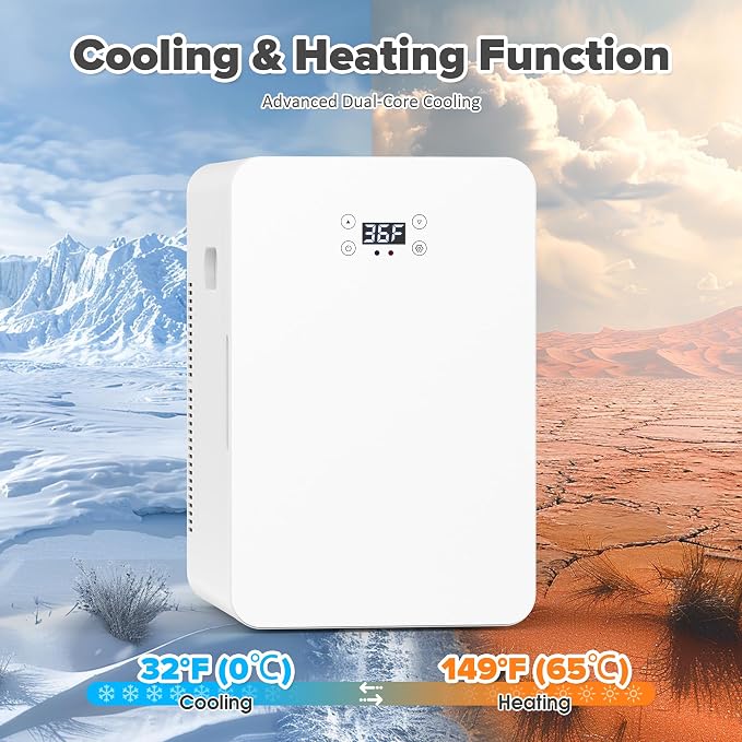 22L/30Cans Mini Fridge for Bedroom, 12v DC Portable Cooler & Warmer, Mini - Image 6