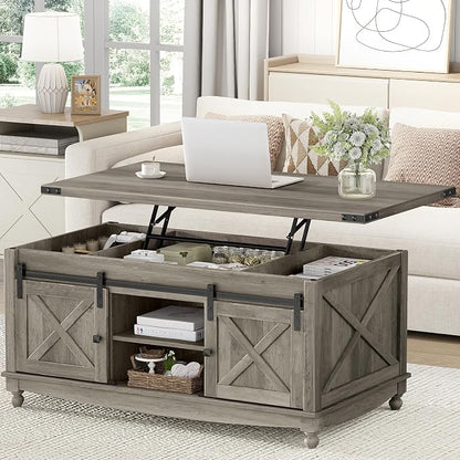 ALLSTAND 48" Farmhouse Lift Top Coffee Table by ALLSTAND
