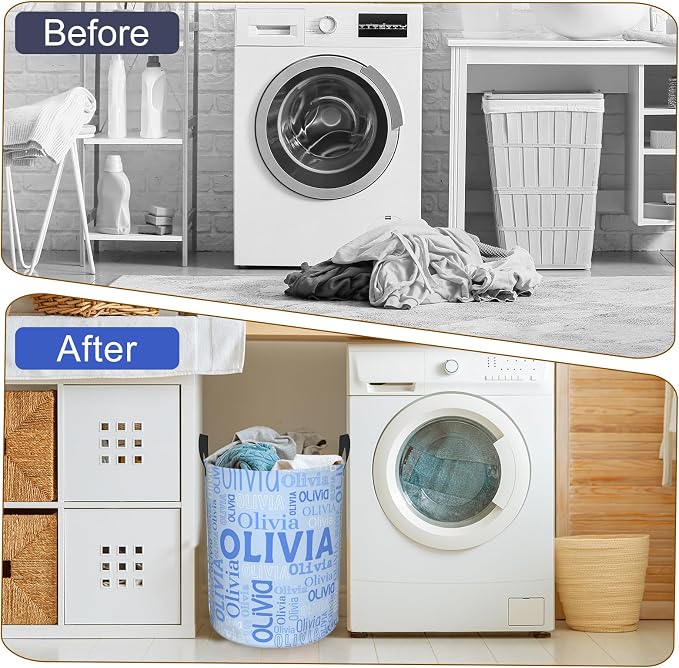 Custom Name Laundry Hamper, Personalized Laundry Basket - Image 7
