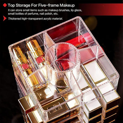 Acrylic Lipstick Tower Holder, 360 Degree Rotating Makeup Cosmetic Lipsticks - Image 6