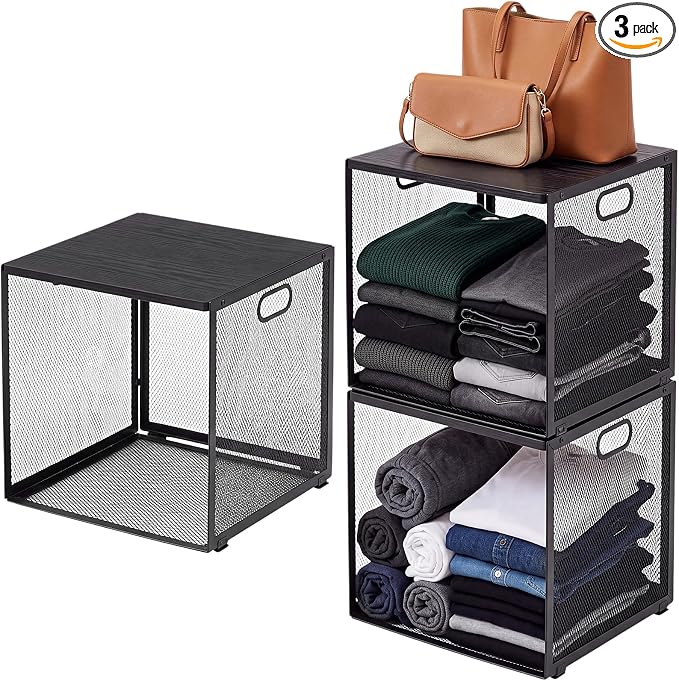 AceOrbit 3 Pcs Widened Stackable Closet Organizers and Storage by Unknown