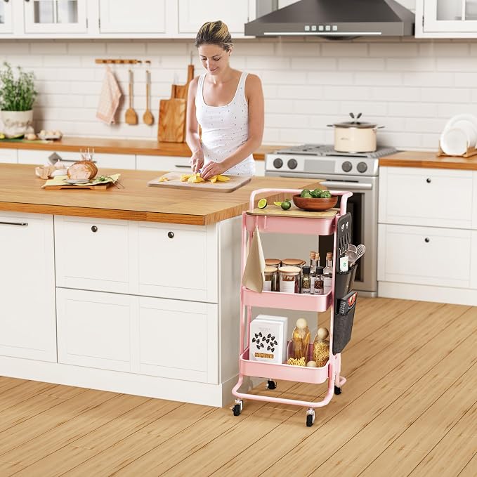DTK 3-Tier Metal Utility Rolling Cart - Image 6