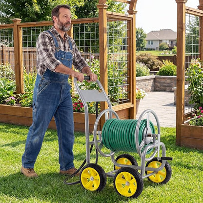 Goplus Garden Hose Reel Cart, 330ft 5/8" or 400ft 1/2" Large Capacity, - Image 4