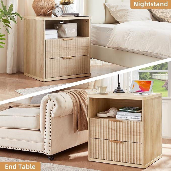LEYAOYAO Fluted Nightstand - Image 8