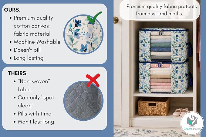 Chaos Cleared Canvas Storage Bags Designer Organizer 2 Pack – Seasonal Storage - Image 4
