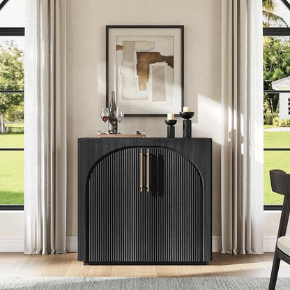 Sideboard Cabinet with Fluted Doors, 31.5''W Arched Credenza | Modular Storage by MorganBrig
