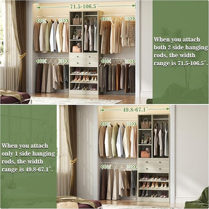 Besiost Closet System, 4.2–8.8 FT Closet Organizer - Image 6