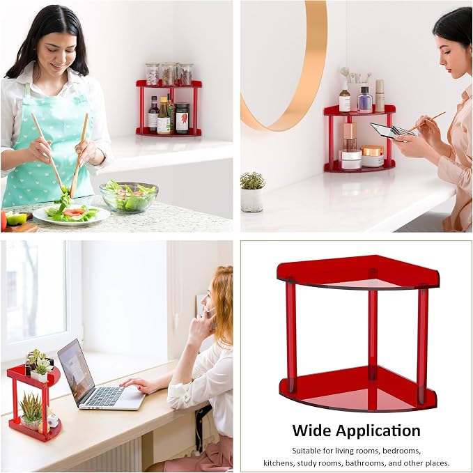 2 Tier Countertop Corner Organizer Shelf 7x7x8 Inch, Vanity Storage - Image 6