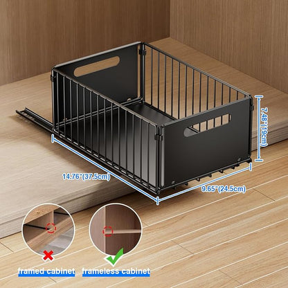 Mustorn 2 Pack Pull Out Cabinet Organizer, Slide Out Drawers - Image 2