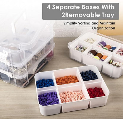 CraftGenes Sewing Storage Organizer, 4-Tier 10 Qt Box - Image 2